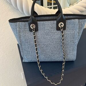 Stylish Black and Gray Women's Tote Bag